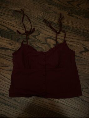 Brandy Melville Burgundy Button-Front Cami Top
